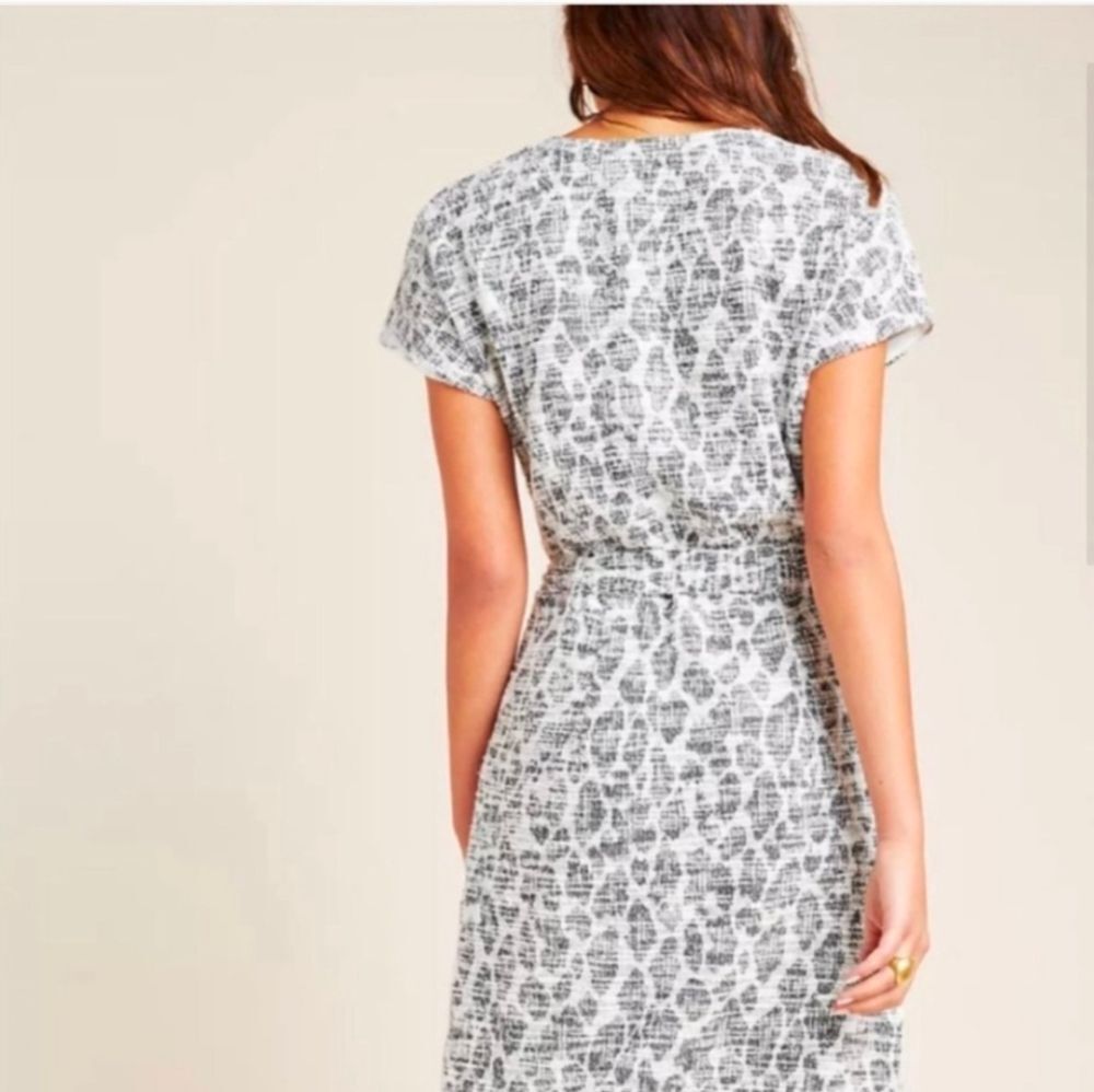 Dolan Taleen Leopard Midi Dress M Gray Textured Knit Animal Print Anthropologie - Picture 5 of 14